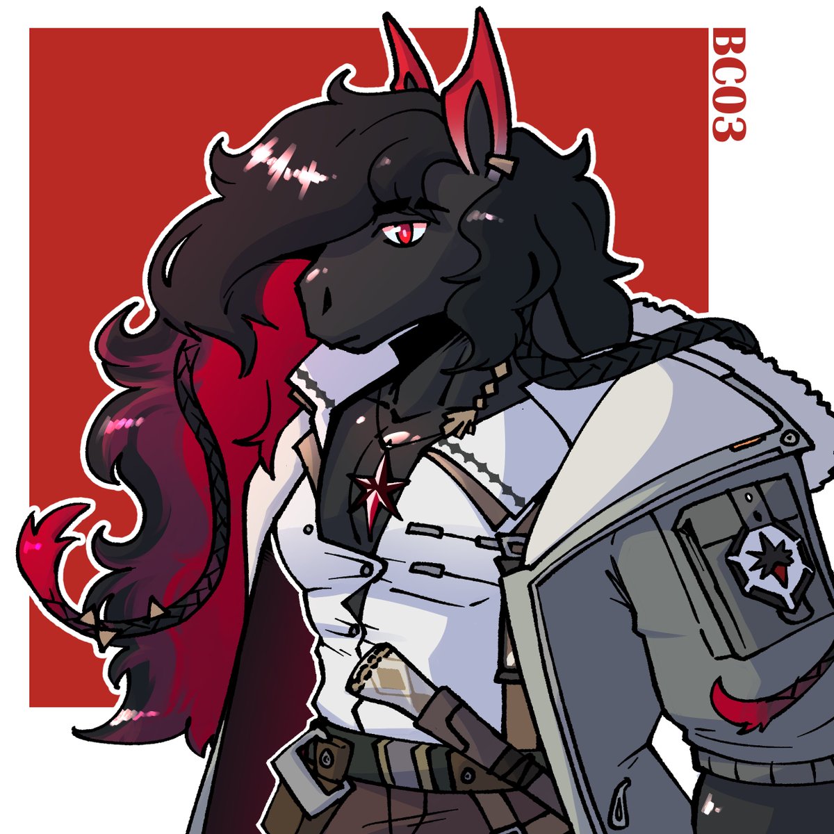 Andenate from Arknights,,, pretty horse man