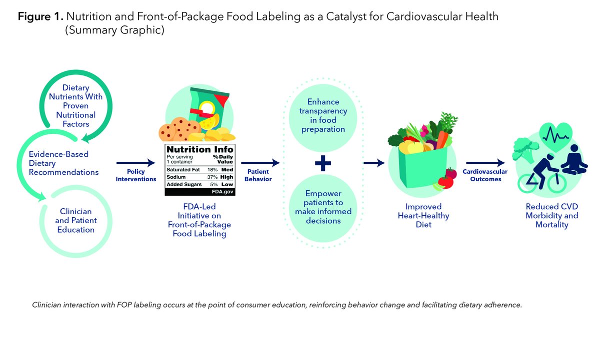 Front-of-package food labeling highlighting sodium, saturated fat &amp; added sugars can serve as an effective catalyst for empowering consumers to make healthier food choices &amp; improving ❤️ health.

Learn more in the 🆕 ACC Concise Clinical Guidance ➡️ bit.ly/3McUHOJ

#JACC
