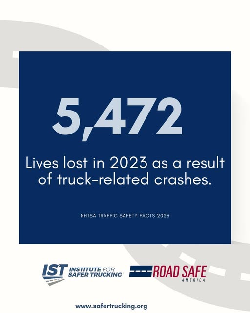 Every number represents a community, a family, a life cut tragically short. Trucking is essential, but safety must always come first. Together we can prevent these heartbreaking losses. Every safe choice matters. We must, and can do better.
#SaferTrucking #SaferRoads