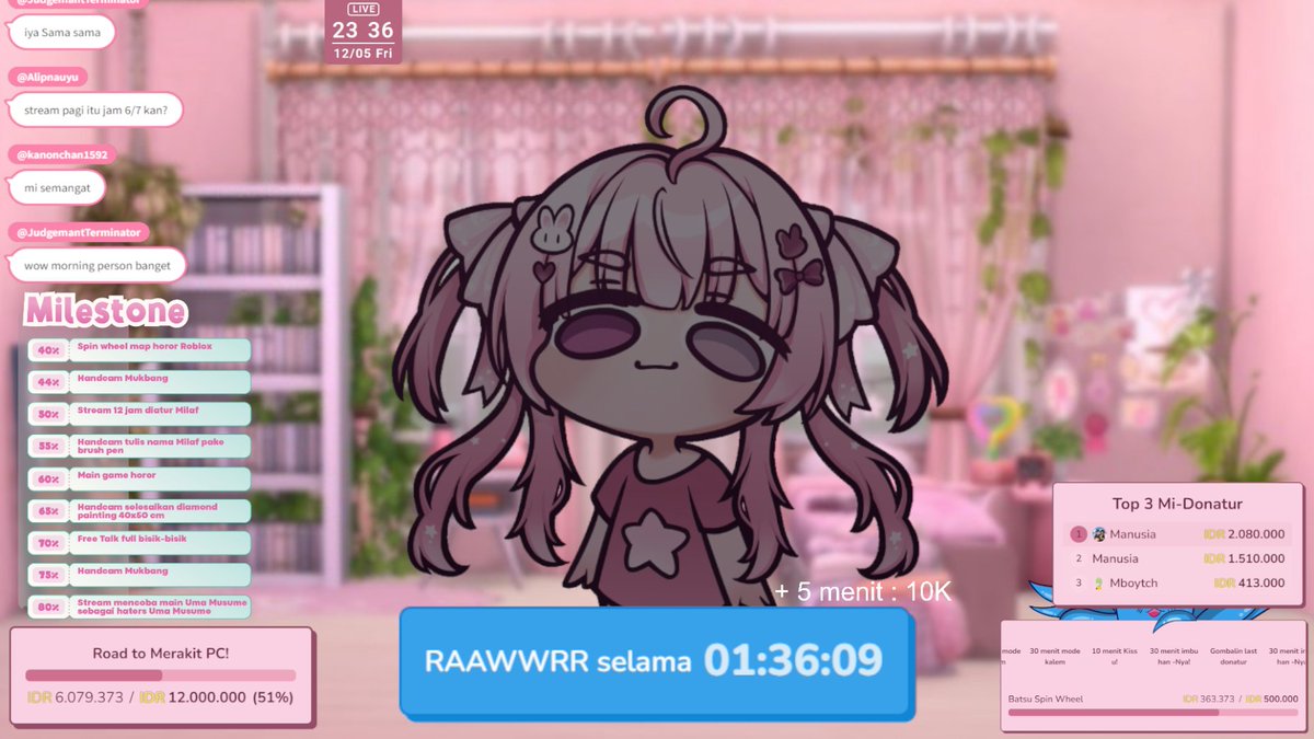 Otsuellaaaa ... 1 setengah jam lagi lanjut mingdep yaw ... udah sumbang rawrnya ...thank you so much yang sudah nambahin billing dan ... mantengin stream tidak berfaedah ini ... ☝️😔