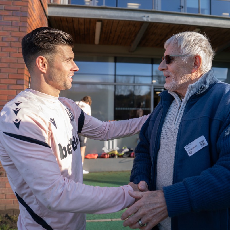 stokecity's tweet photo. A Potter who refused to say die 🔴⚪️

This week, we invited Eric Smith - who fell seriously ill during the Potters’ Championship fixture against Coventry City - to Clayton Wood to meet the squad.