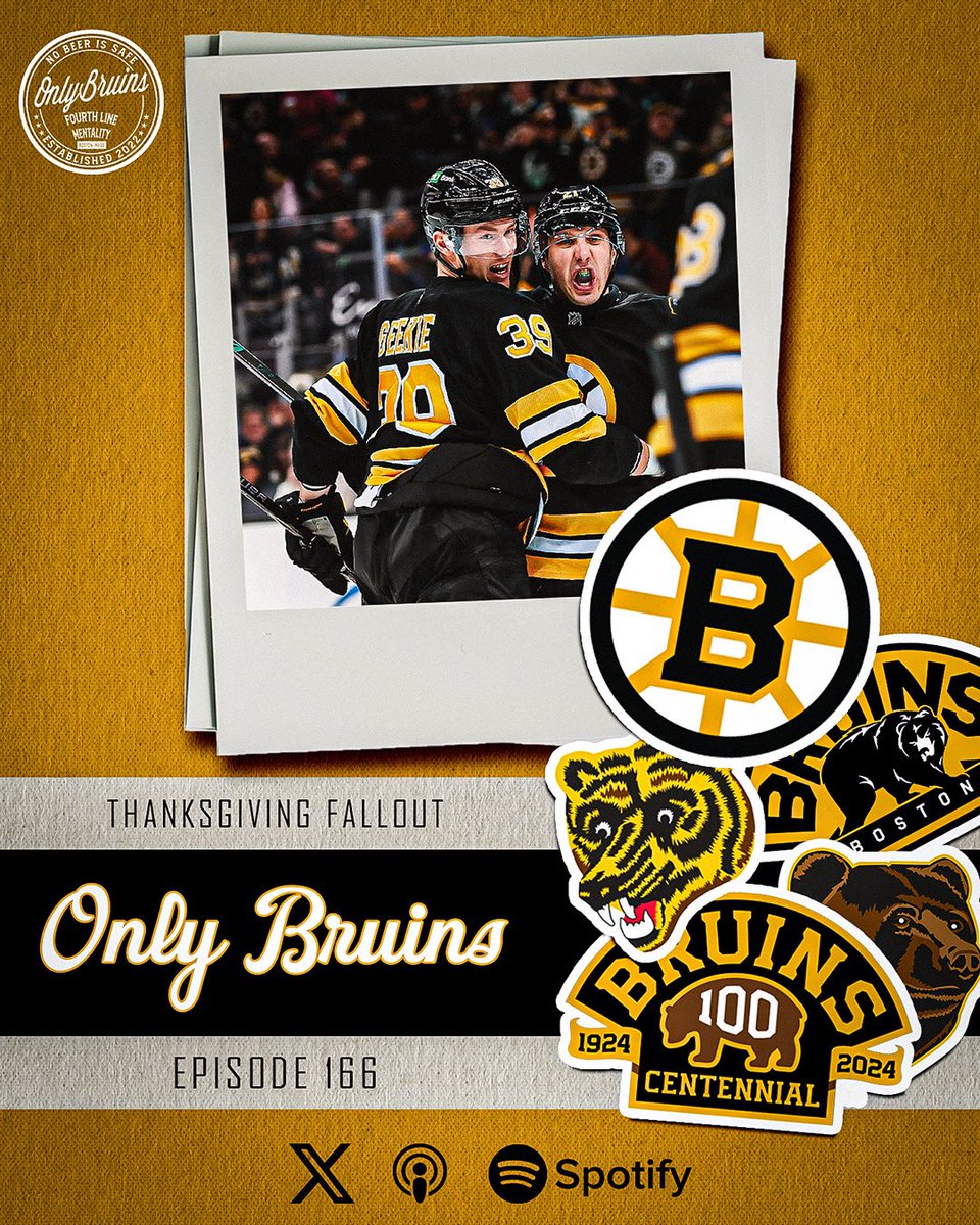 🚨🚨Thanksgiving fallout🚨🚨

We are BACK talking #NHLBruins    

🏒In game talk
🏒Injuries
🏒Olympic woes 
🏒Stadium series
🏒++ PLENTY more

Sponsored by <a href="/PureHockey/">Pure Hockey</a> 

🍎: podcasts.apple.com/us/podcast/onl…
🟢: open.spotify.com/episode/5RX2fO…