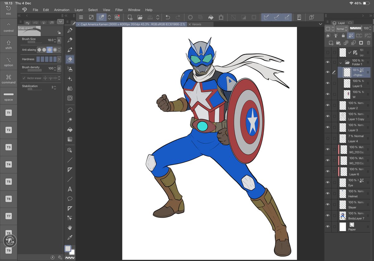 VaraxisRaider's tweet photo. Yeah, here is Capt in Kamen Rider version, is it ook off or cool? Haha!

While doing the base and try to finish it, let’s be moots y’all!

#artmoots #CaptainAmerica #ArtistOnTwitter https://t.co/SmFmbP4I6Q