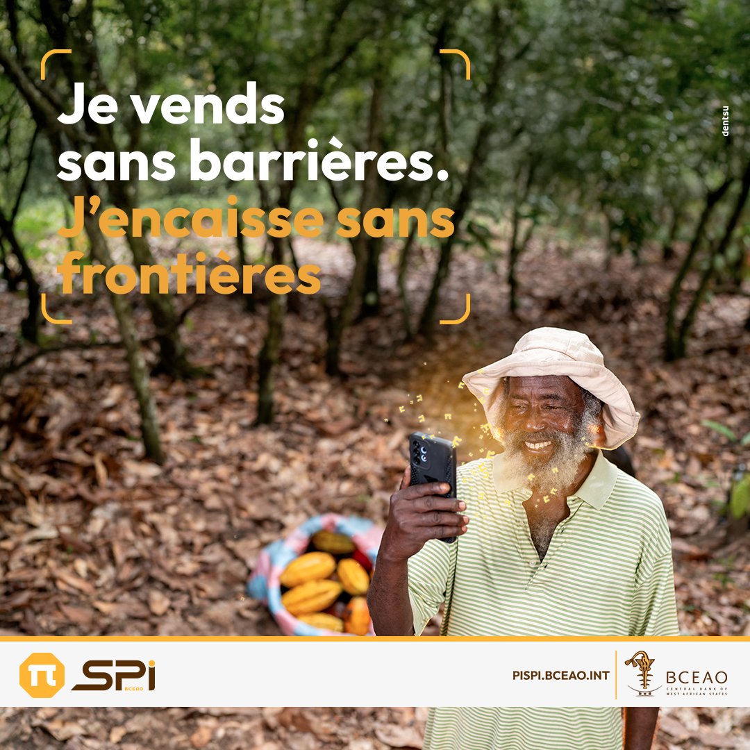 Avec PI, nos commerçants peuvent désormais vendre sans barrières et encaisser leurs paiements sans frontières 🌍.

Une solution régionale qui facilite les transactions dans toute la zone UEMOA.

Pour en savoir plus, cliquez ici pispi.bceao.int

#pispi
#BCEAO