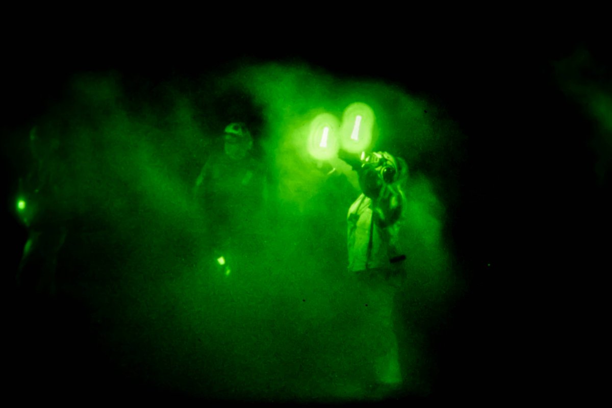 Green means go.🟢✈️

Nimitz-class aircraft carrier USS Theodore Roosevelt (CVN 71) conducts night flight operations, Nov. 13, 2025. 

Theodore Roosevelt, flagship of Carrier Strike Group (CSG) 9, is underway in the U.S. 3rd Fleet area of operations conducting advanced training to