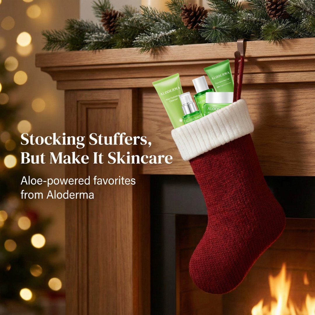 For stockings that feel a little more special, fill them with fresh aloe skincare.

These everyday essentials keep skin feeling soft and comfortable through the cold months.

Find these products and more at Aloderma.com or Amazon. 💚