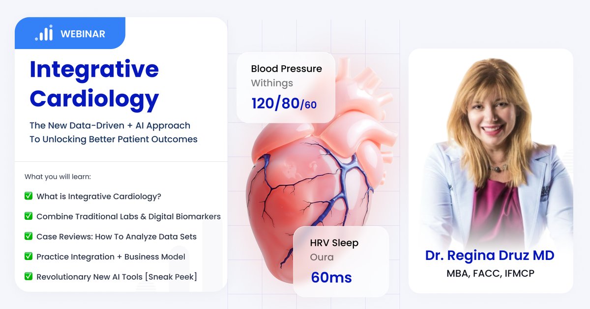 Deep dive into integrative data-driven cardiology. headsuphealth.com/webinars/train…

#cardiology #integrativemedicine #funtionalmedicine