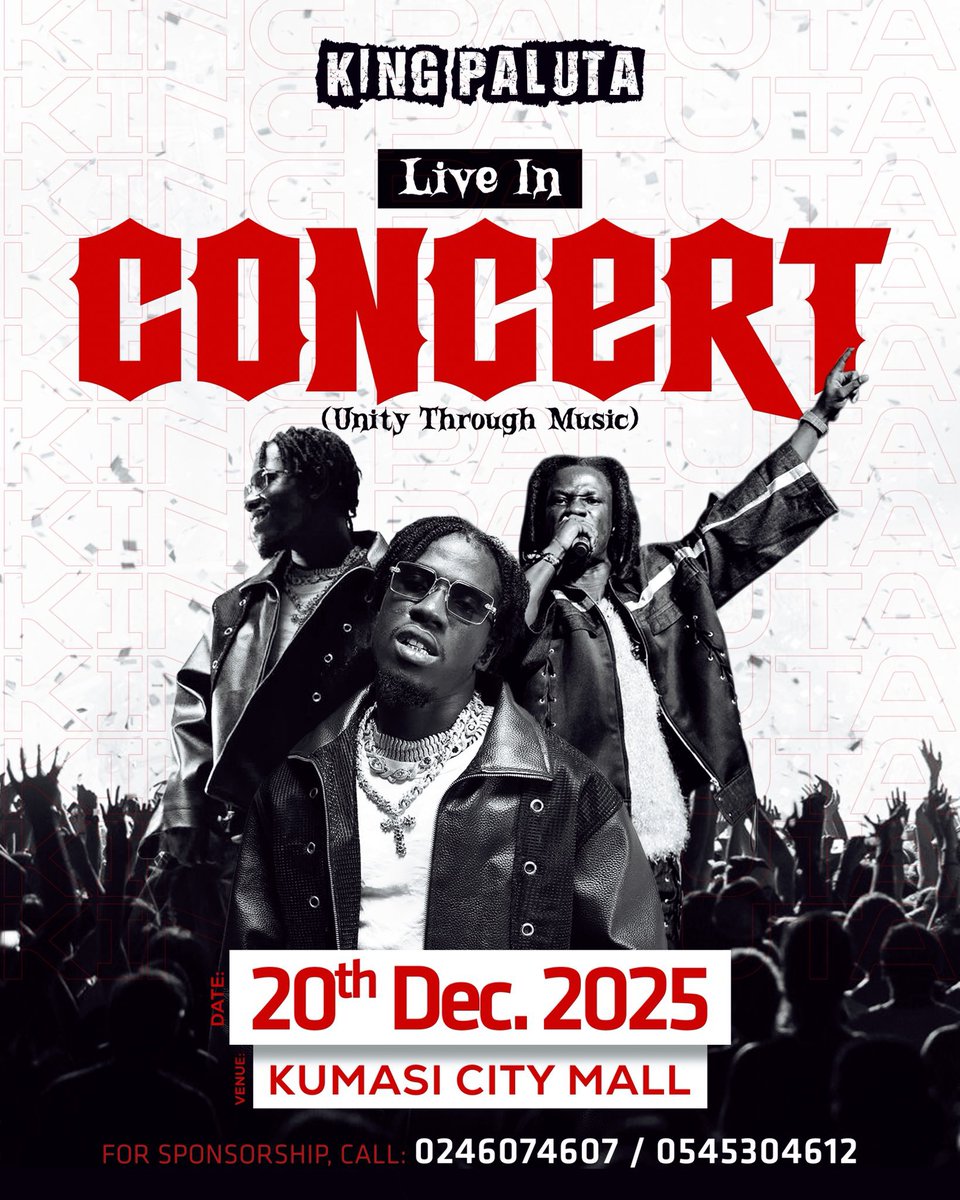 Breggle's tweet photo. Itβs official! @KingPalutaMusic concert happening on 20/12/2025 in Oseikrom! #Apicki https://t.co/NAvBcpnjti