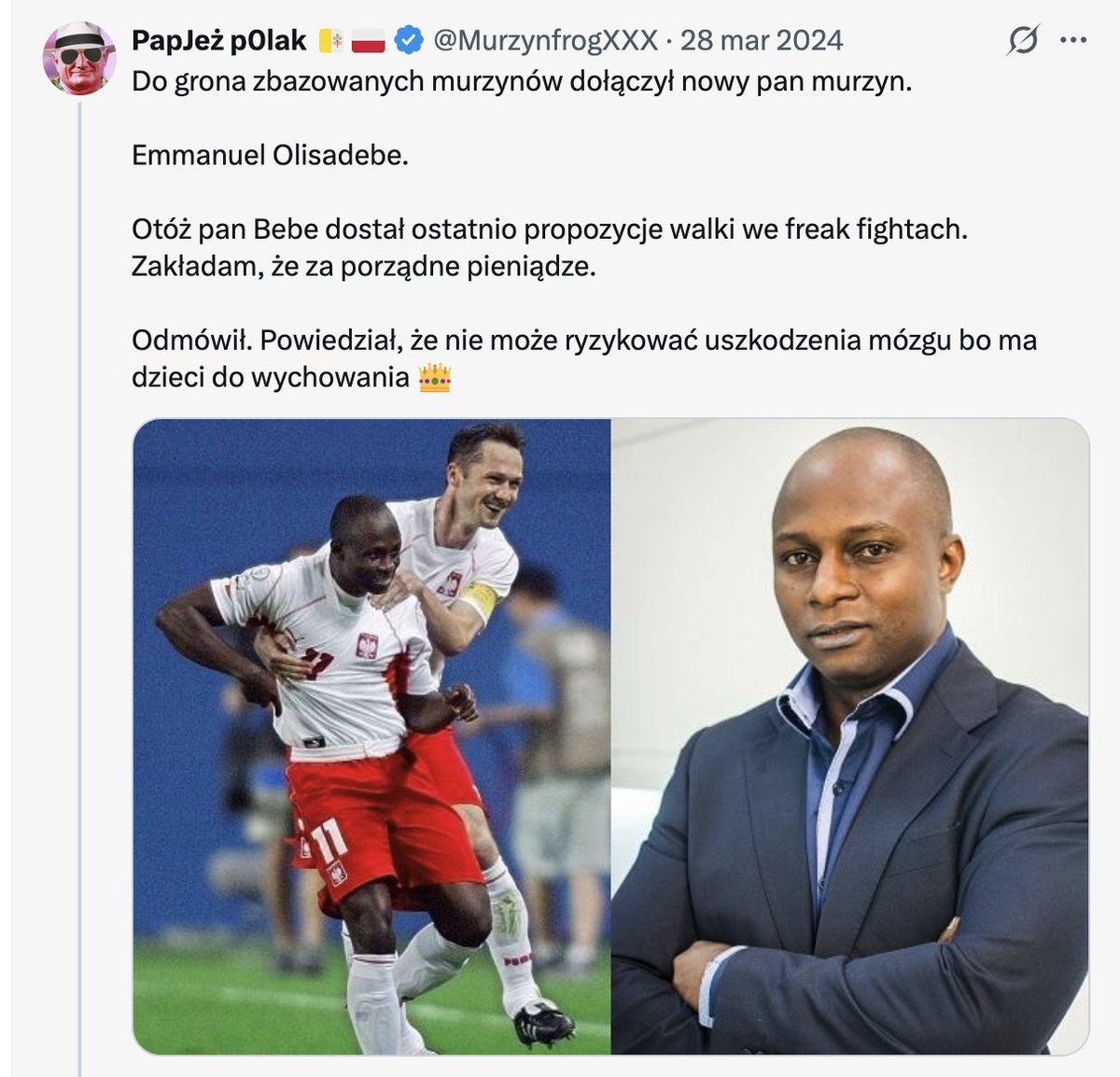 gromotapl's tweet photo. @primeshowmma @MurzynfrogXXX Zrozumiała decyzja, Papjez nie ma nic do uszkodzenia https://t.co/S1rP8DsWQm
