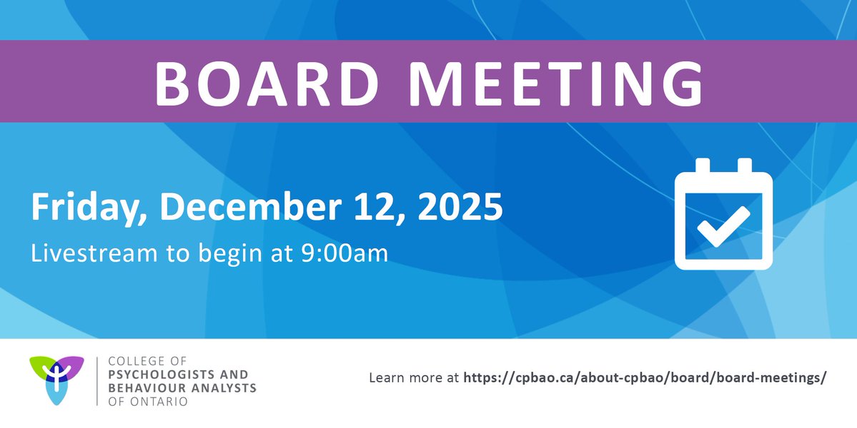 College of Psychologists and Behaviour Analysts ON tweet media