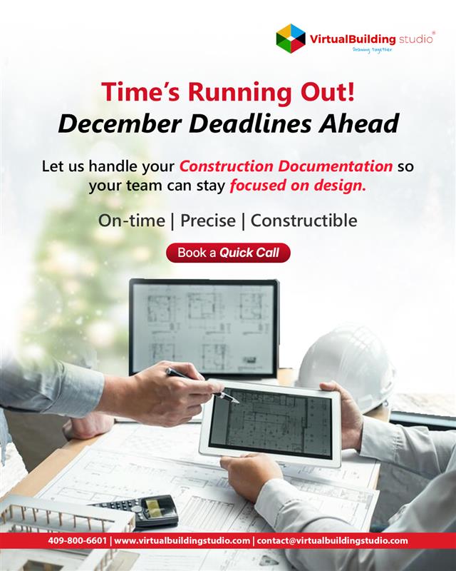 vbsglobal's tweet photo. December deadlines piling up? 😰
 
Stop juggling design &amp; construction docs. Let us deliver accurate, on-time, constructible sheets so your team stays focused.
 
📞 Book a quick call &amp; beat the holiday rush.
https://t.co/2r87xyh2as
 
#ConstructionDocs #AEC #ProjectManagement https://t.co/uROd1WhRIf