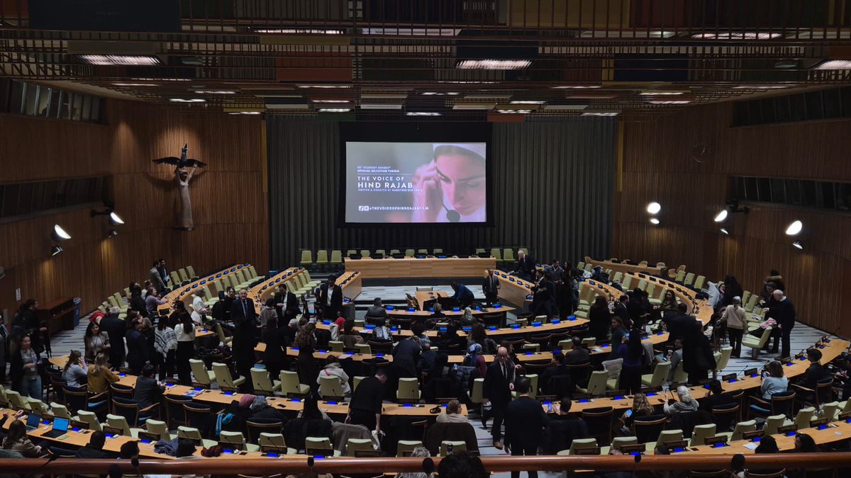 PalestineRCS's tweet photo. PRCS President, Dr. Younis Al-Khatib, concluded his NYC visit.

Met USG Tom Fletcher on urgent humanitarian needs in Palestine.

He participated in the UN screening of "The Voice of Hind Rajab" (Dec 4) to press for protection of medical teams.

#PRCS #UN #ProtectHealthWorkers https://t.co/q3OehrAeNH
