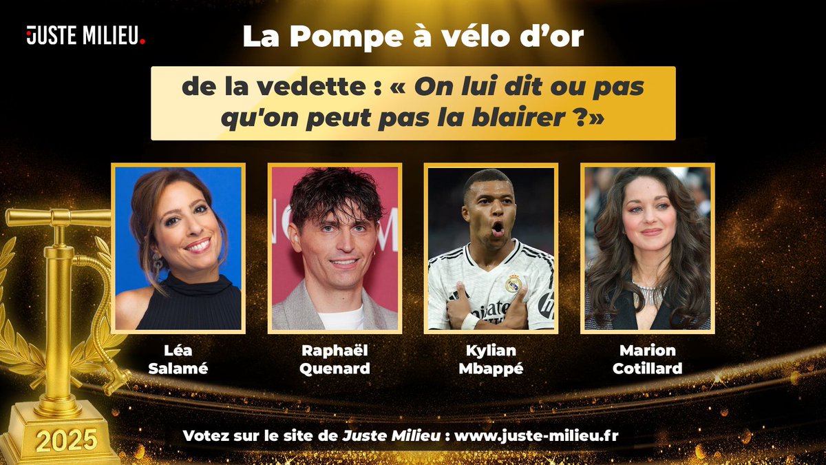 La Pompe à vélo d’or de la vedette : “On lui dit ou pas qu’on peut pas la blairer ?”

Nouvelle catégorie, nouveaux prétendants… et un futur gagnant déjà culte !

🏆 Pour voter : je-fais-le-test.com/Les-pompes-a-v…