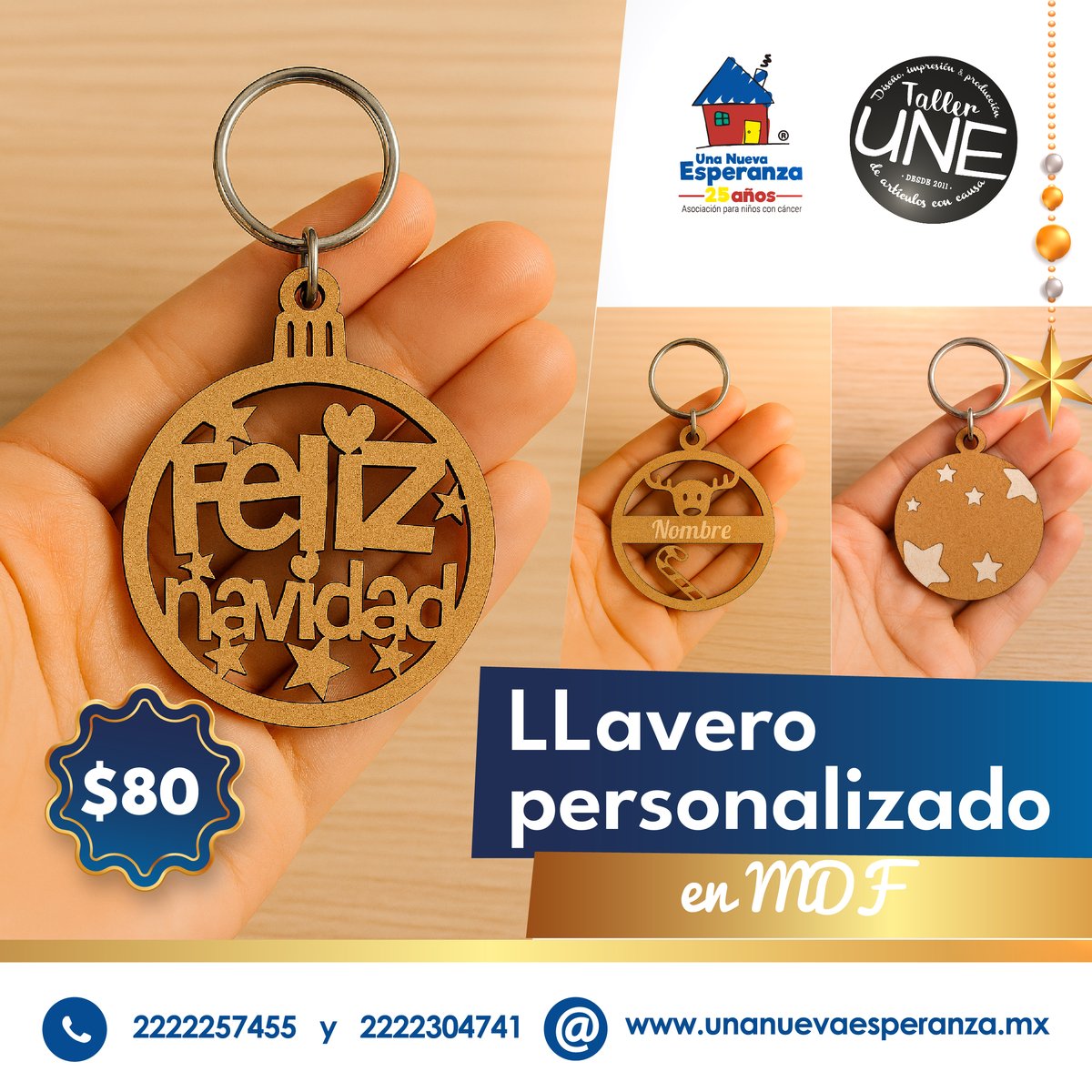 🔑✨ ¡Lleva contigo el espíritu navideño! ✨🔑
Nuestros llaveros personalizados en MDF son el detalle perfecto para regalar o para ti.
✅ Personalízalo con tu nombre
✅ Precio especial: $80
¡Haz que esta Navidad sea única!

 #Navidad2025 #DecoraciónNavideña #DetallesQueEnamoran