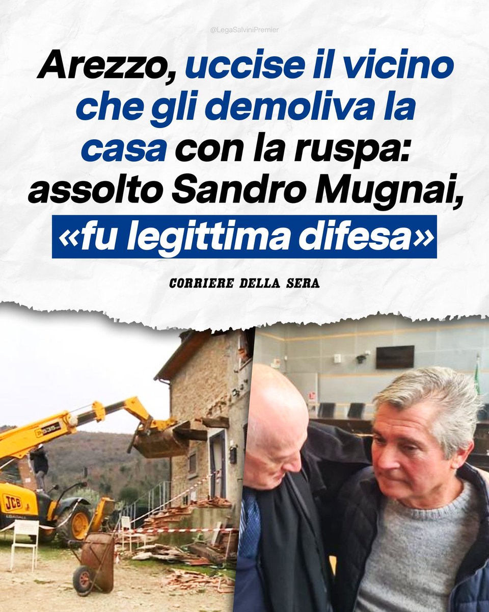 ManfrediPotenti's tweet image. ✅️ #MatteoSalvini: "La #difesa è sempre legittima! Anche in questo caso, #grazie a una #legge fortemente voluta e approvata dalla #Lega, una persona #perbene che ha difeso se stesso e la sua #famiglia non andrà in #carcere. Bene così! 👏🏻"

facebook.com/share/17WL6Qy4…