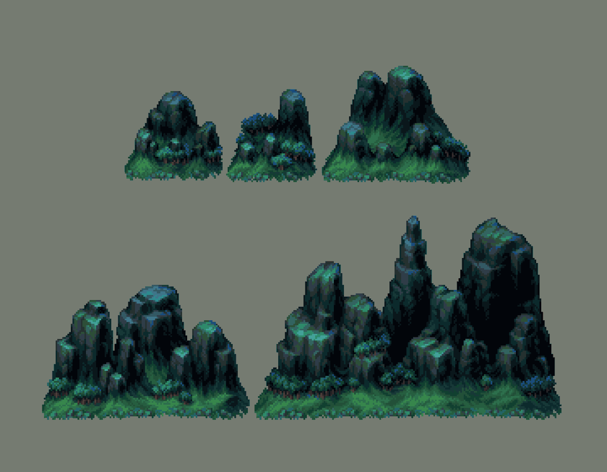 Some mountain sprites for songs of conquest roots faction