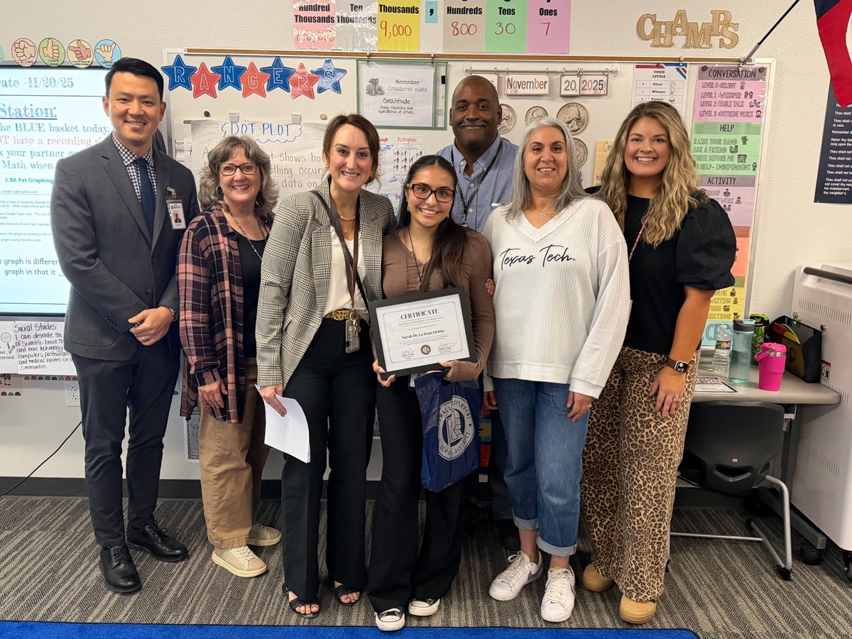 The November Substitute of the Month is Sarah De La Peña Ochoa! Sarah was nominated by Amanda Rochell Elementary. The campus shared the following:

"Sarah is a hardworking and dedicated member of our Rochell family. She steps in wherever she is needed and consistently works to