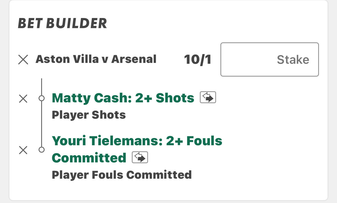 🏴󠁧󠁢󠁥󠁮󠁧󠁿Aston Villa vs Arsenal🏴󠁧󠁢󠁥󠁮󠁧󠁿
⏰12:30
🪜Cash Shots X Tielemans Fouls

Tough test vs Arsenal but Cash’s shot stats are too good to ignore at 4/5 upwards. 

5 shots in his last 5 (0,1,1,1,2). 
13 in 14 this season. 

Tielemans fouling lots this season at 1.93 p90.