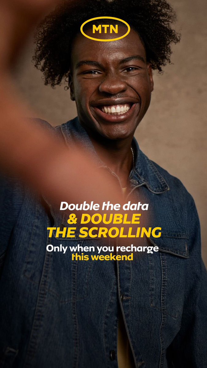 🔥 Sunday Funday just got a whole lot better! 🤩 MTN's got double data on the app this weekend - Friday, Saturday, and Sunday only! 📊 Stock up and binge all your faves 📺 Get yours now! #MTNHappyWeekend #DoubleTheValue #MTN