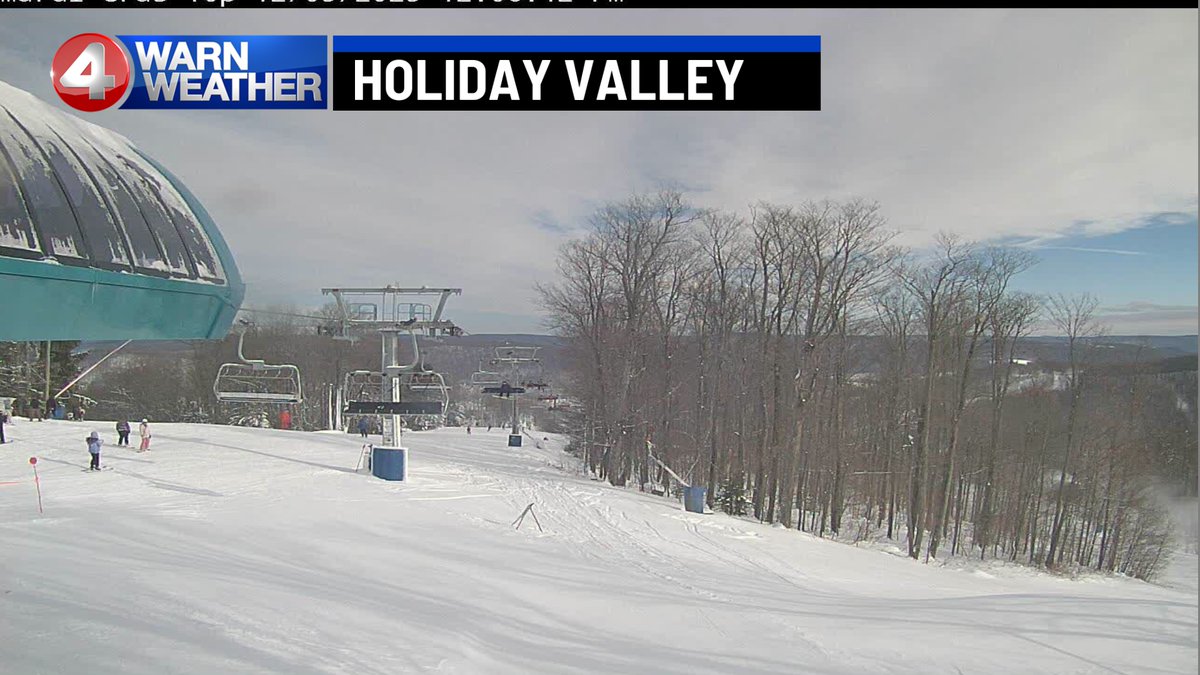 Opening day @HolidayValley with some sunshine and 5 of 13 lifts turning.  I'll be tracking some additional snow for the weekend today on
#News4Buffalo #4WarnWX