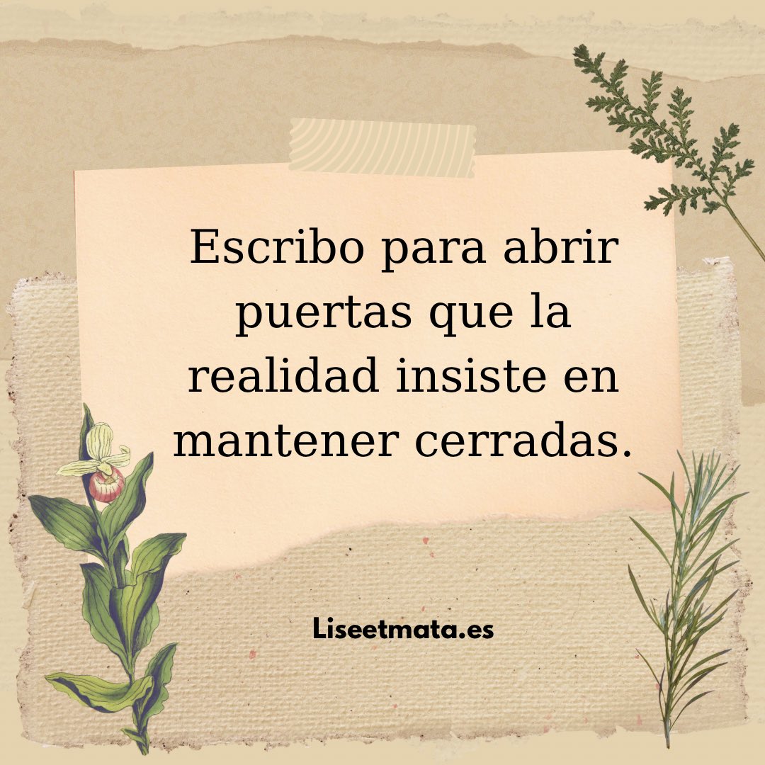 MataLiseet's tweet image. Escribir es mi forma de desafiar los límites, de recordar que existen caminos que solo se revelan cuando la tinta los nombra.
Y tú, ¿qué puerta estás intentando abrir?

#Escritora #ProcesoCreativo
