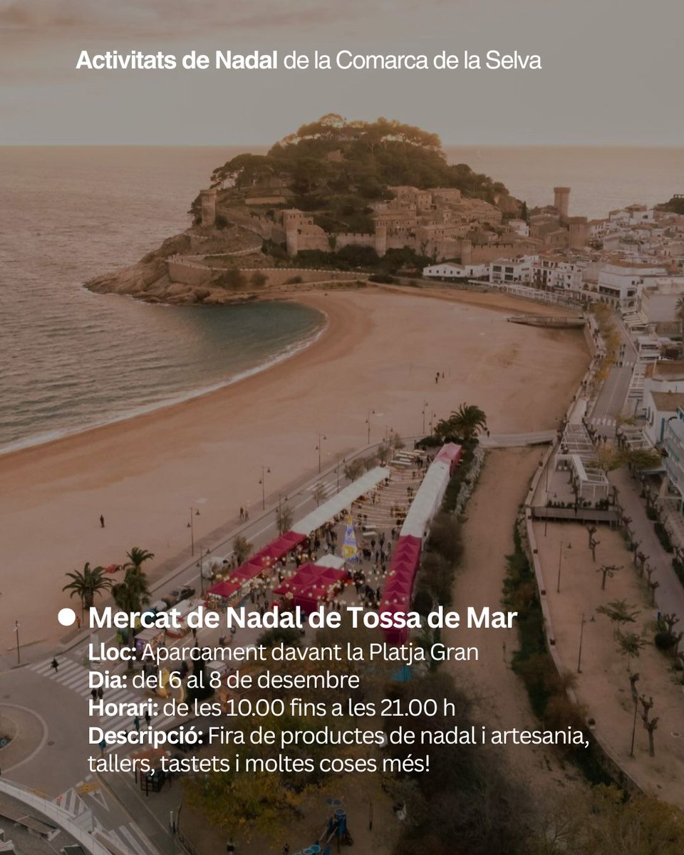 comarcaselva's tweet photo. Aquest pont, la Selva s’omple de Nadal: mercats, fires, activitats familiars, cultura i molt més arreu de la comarca.
Descobreix-la i gaudeix-la!
#ccselva #comarcaselva #26municipis #mandat2023_2027 #DescobreixLaSelva #Nadal #Activitats #Turisme https://t.co/pzz5PbURN4