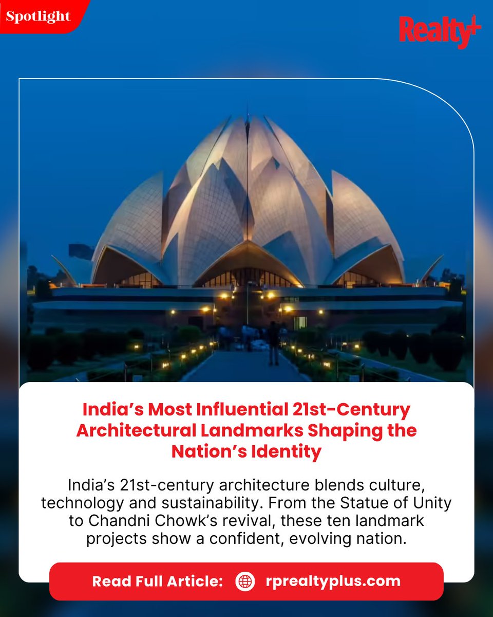 RPRealtyPlus's tweet image. From sky-tall monuments to reimagined heritage districts, India’s most influential 21st-century landmarks are reshaping how the world sees us innovative, sustainable, and culturally rooted.

Read more: rprealtyplus.com/news-views/ind…

#IndiaArchitecture #NewIndia #UrbanDesign