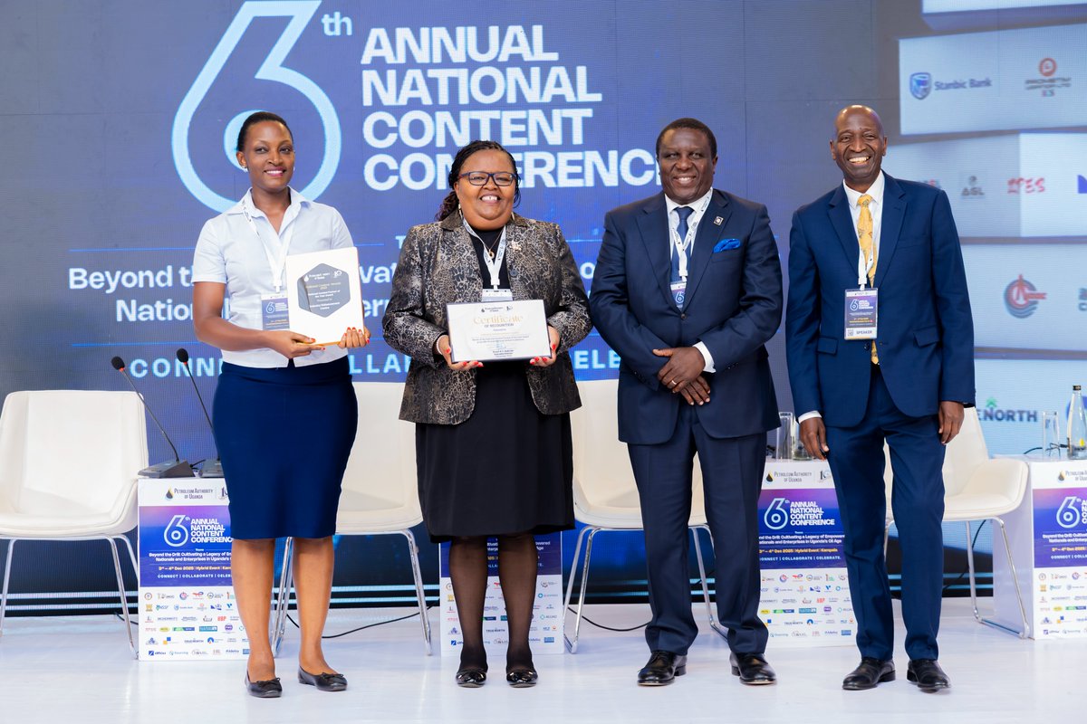 IECUganda's tweet photo. Industry Enhancement Centre is proud to be awarded National Content Partner of the Year at the 6th @PAU_Uganda National Content Awards 2025.

This milestone reflects our deep commitment to empowering Ugandan enterprises, strengthening local participation, and driving excellence within the Oil & Gas value chain. Through tailored SME capacity building, and industry ready training programs. 

@IECUganda continues to bridge critical gaps that enable businesses to meet sector requirements and win tenders in the Oil and Gas sector.
@Jdmugerwa @ZoramuCG 
#NCC2025 #IEC