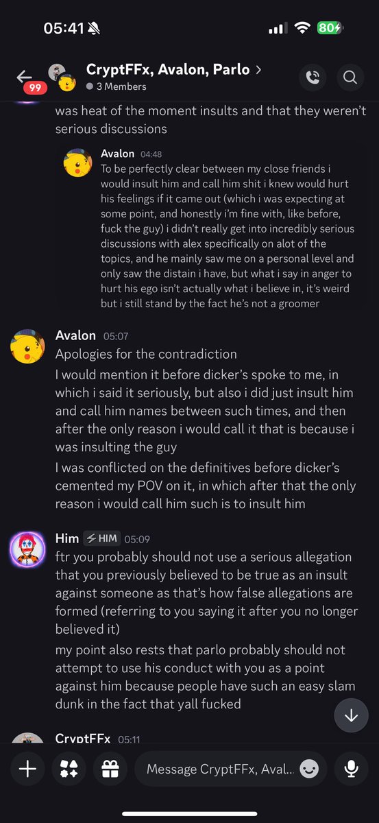 3/3 

to clarify (which i did in this conversation as well) i am not saying what IA did in terms of bringing up sexual topics with avalon prior to him turning 18 isn’t bad (obviously). I am simply saying Parlo is opening himself to insane levels of criticism by making the