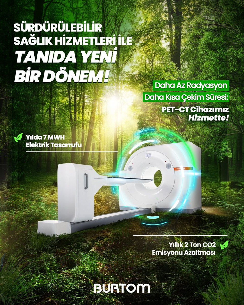 Burtom Sağlık Grubu olarak, kurulduğumuz günden bu yana yalnızca bugünün değil, geleceğin sağlık hizmetlerini şekillendirmeyi hedefliyoruz. 

Daha sağlıklı bireyler, daha temiz bir çevre ve daha güçlü bir gelecek için!

#BurtomSağlıkGrubu #YeniYatırım #PETCT #SürdürülebilirSağlık