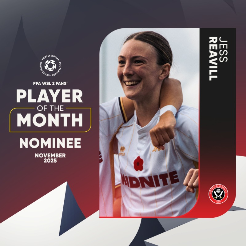 sufc_women's tweet photo. 🚨 Last chance to vote for @Jess_Reavill as your PFA WSL 2 Fans' November Player of the Month.

Voting closes at midnight tonight. 🗳️