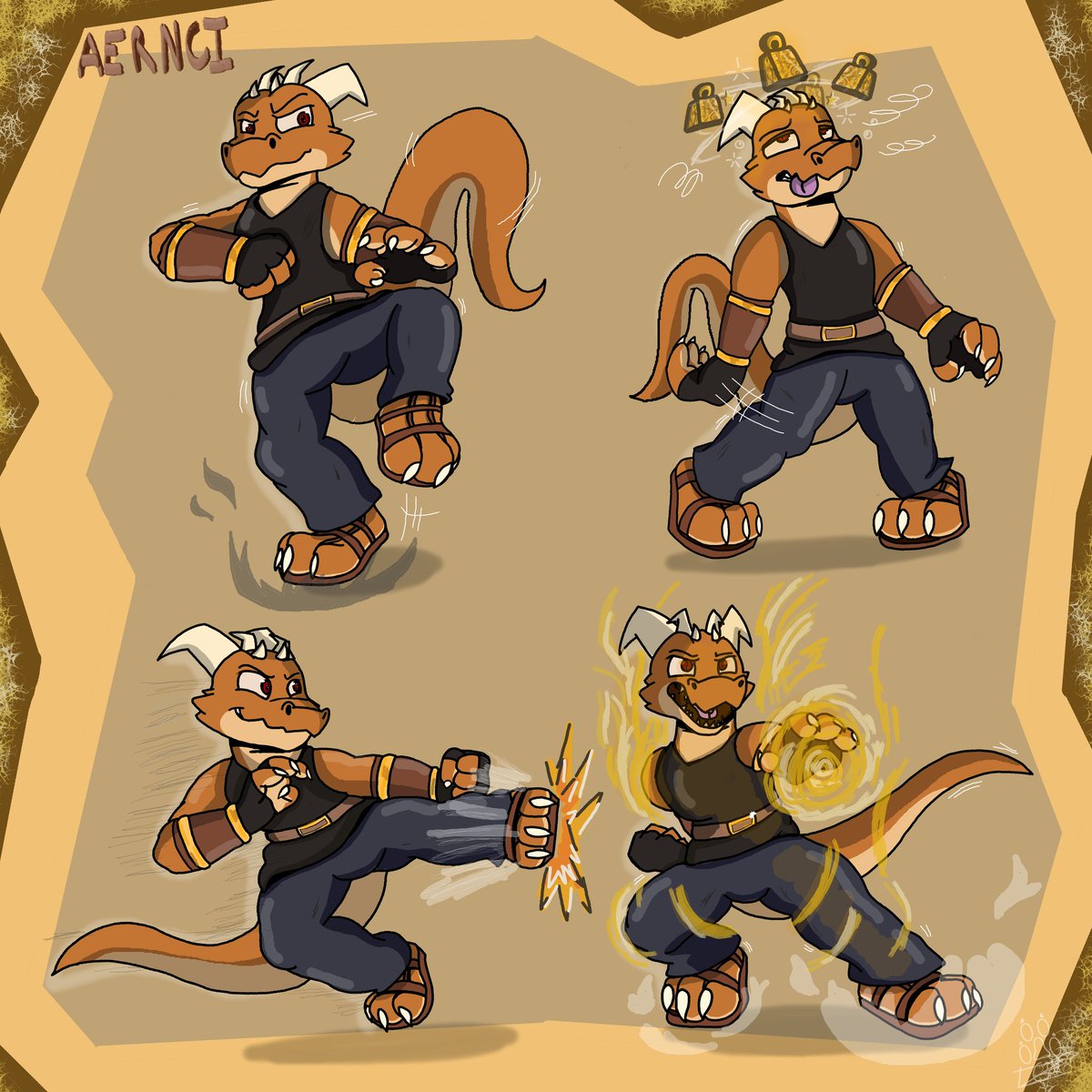 #reference #comission for <a href="/Amulrei/">Amulrei</a> , Aernci in different poses ^^ #standing #attack #flykick #dizzy ^^

Hope you like :3

Oc : Amulrei
Art : me 

(I enjoy drawing her a lot x3)

#kobold #fantasy #status #rpg #animal #character #toon #drawing #digitalart #cartoon #dazed #anthro