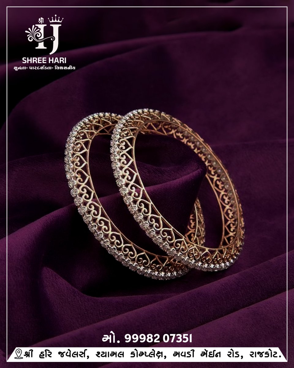 H45338Hari's tweet image. 💫 Shine That Speaks Royalty 💫

📍 Visit Shree Hari Jewellers – Purity, Perfection &amp;amp; Trust
#DiamondBangles #BangleLove #JewelleryGoals #TraditionalJewellery #LuxuryJewelry #WeddingJewelry #IndianBride #FashionJewelry #JewelryAddict #JewelleryDesign #GoldJewelry #DiamondJewelry
