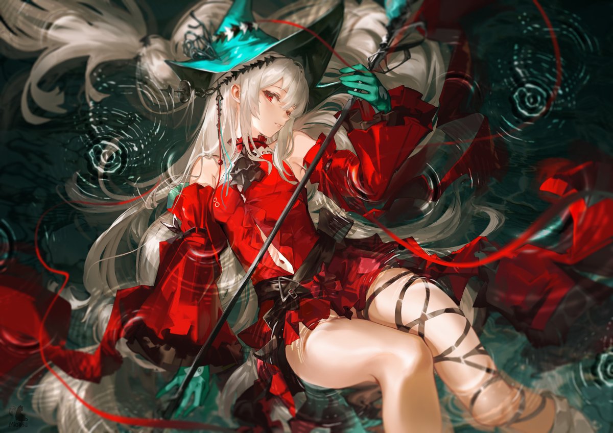 Miaosu9's tweet image. Hello to the new friends who have been following me from AFA, thank you for your support✍️ 
"Dressed in red, drifting in darkness - beauty the ocean can’t consume." 
#Arknights #Skadi #SkadiTheCorruptingHeart
#アークナイツ  #明日方舟 #スカジ #ArtistOnTwitter