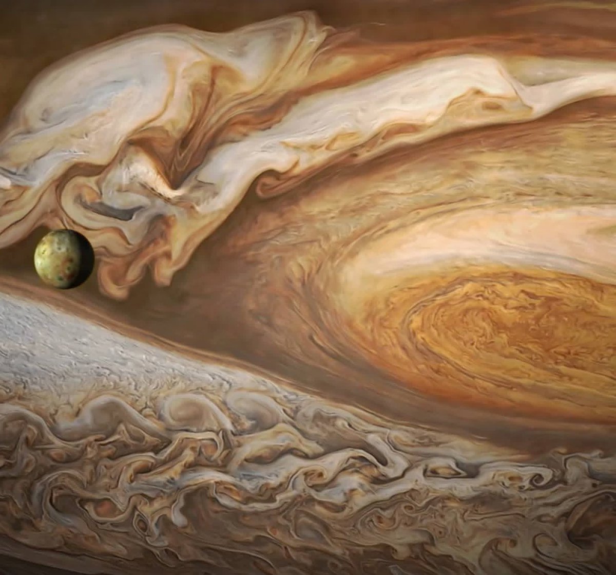 Jupiter and Io | Credit: NASA - Voyager mission.