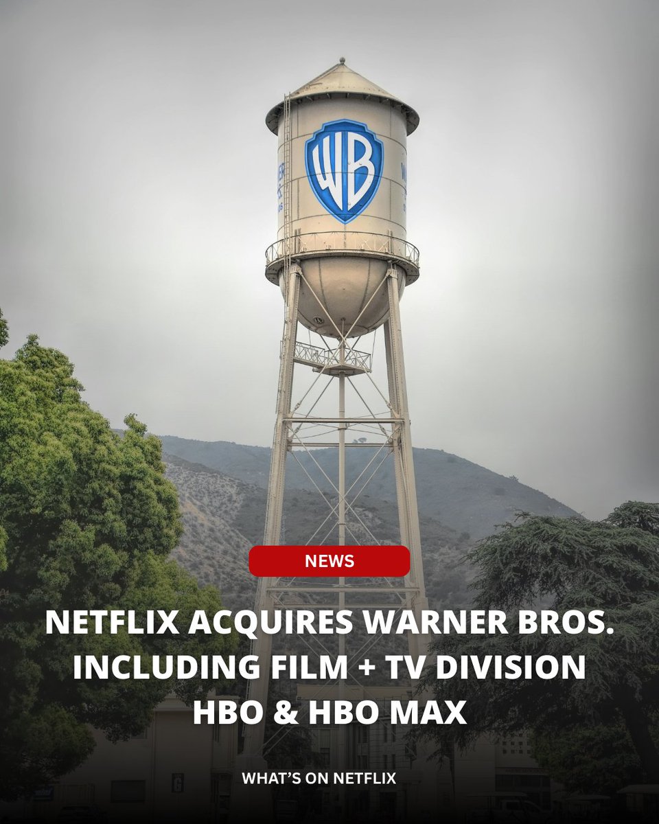 whatonnetflix's tweet image. Netflix buys Warner Bros. &amp;amp; HBO for $82.7 Billion

The Deal: Netflix acquires Warner Bros. Studios, HBO, HBO Max, and the DC Universe.

The Price: ~$82.7 Billion ($27.75 per share).

Coming to Netflix: Harry Potter, Batman, Game of Thrones, Friends, The Big Bang Theory, and the…