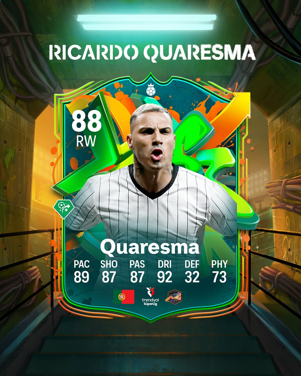 🎮 EA SPORTS FC 26’da Trendyol Süper Lig’e özel yeni bir HERO kartı daha oyunda!

🔥 Ricardo Quaresma, trivela ustalığı, teknik kalitesi ve unutulmaz anlarıyla yeniden sahada.

🇹🇷 Türk futbolunun iz bırakan yıldızlarından biri şimdi FC 26’da özel bir kartla yerini alıyor.