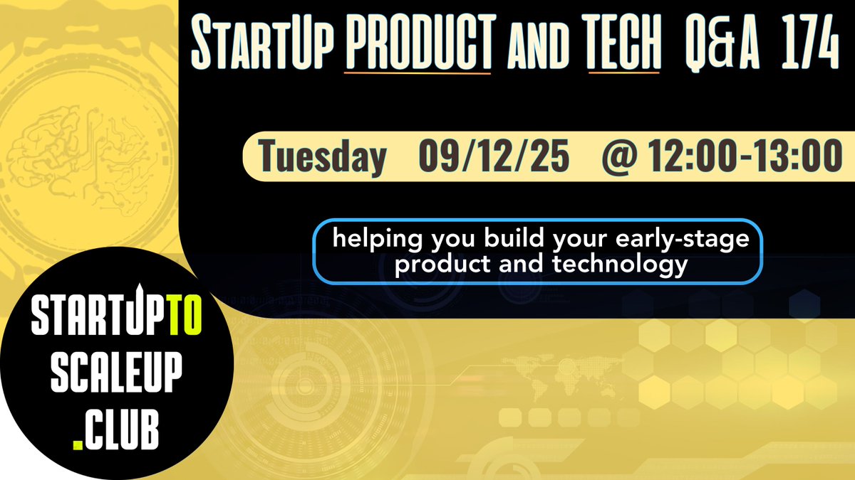 AntonKooll's tweet photo. Need help building your early-stage stage product or tech?!
Seeking ideas/clarity on your #ProductRoadmap, #Design, #Prototype or #MVPโฆ?
Join StartUp PRODUCT and TECH Q&A 174
๐ง๐๐ฒ๐๐ฑ๐ฎ๐ 09/12/2025
๐ญ๐ฎ to ๐ญ๐ฝ๐บ
via Microsoft Teams (audio)
๐https://t.co/csOEpBb0ld https://t.co/JXd0qYPd0h