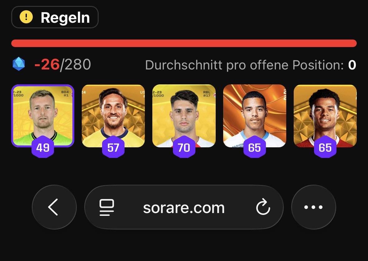 Hoffentlich zahlt sich das frühe aufstellen aus 👀 #sorare #championship