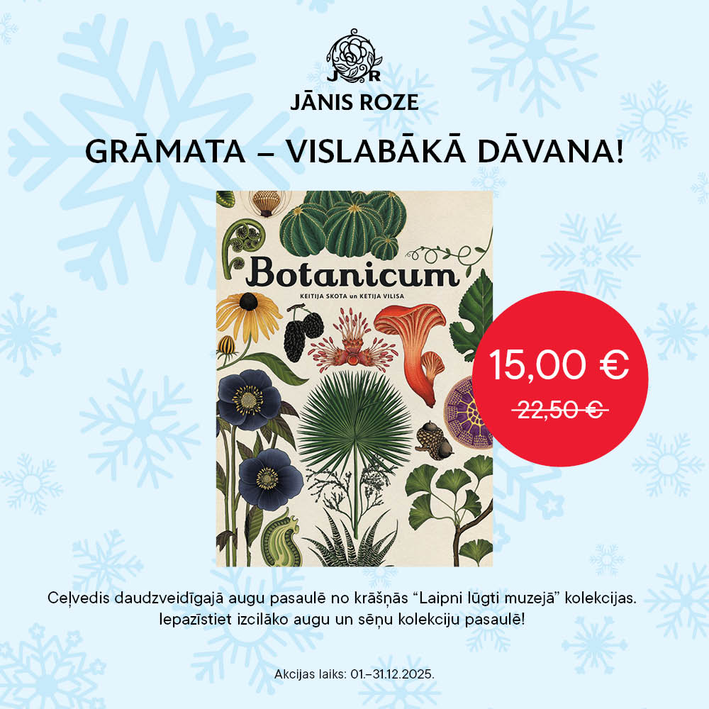 Grāmata ir vislabākā dāvana. 12 izdevniecības JĀNIS ROZE grāmatām decembrī ir īpaša cena tādēļ, ka mums rūp tas, ko jūs dāvināt sev un saviem tuvajiem. Laipni lūgti "Botanicum" – muzejā, kas lepojas ar izcilāko augu un sēņu kolekciju pasaulē: shorturl.at/1wYT0