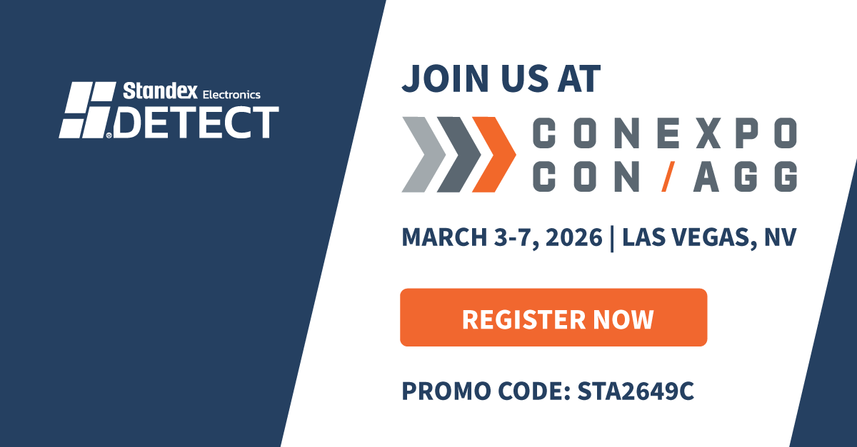 StandexElec's tweet photo. Standex Detect is headed to CONEXPO-CON/AGG 2026! Join us in Las Vegas, March 3–7, 2026 at Booth S83147.
✔️Register now and save with Promo Code: STA2649C https://t.co/LIuu5JDGS5
#StandexDetect #ConExpoConAgg https://t.co/7hWOPVEvFh