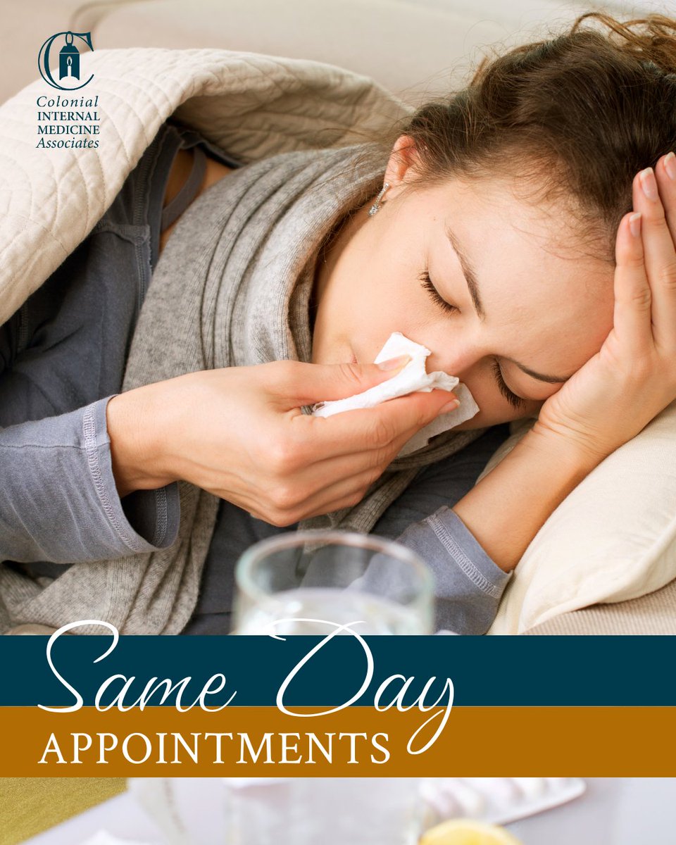 CIMAssociates's tweet photo. 🤧 Feeling under the weather and need help fast? Our same-day visits are here for you—no long waits when you need sick care promptly.

📞 | (540) 374-5599
🌐 | https://t.co/Ppts8spkej
📍 | Two Locations

#CIMA #FredericksburgVA #StaffordVA #SameDayAppointment https://t.co/Mi5d7BWMFB