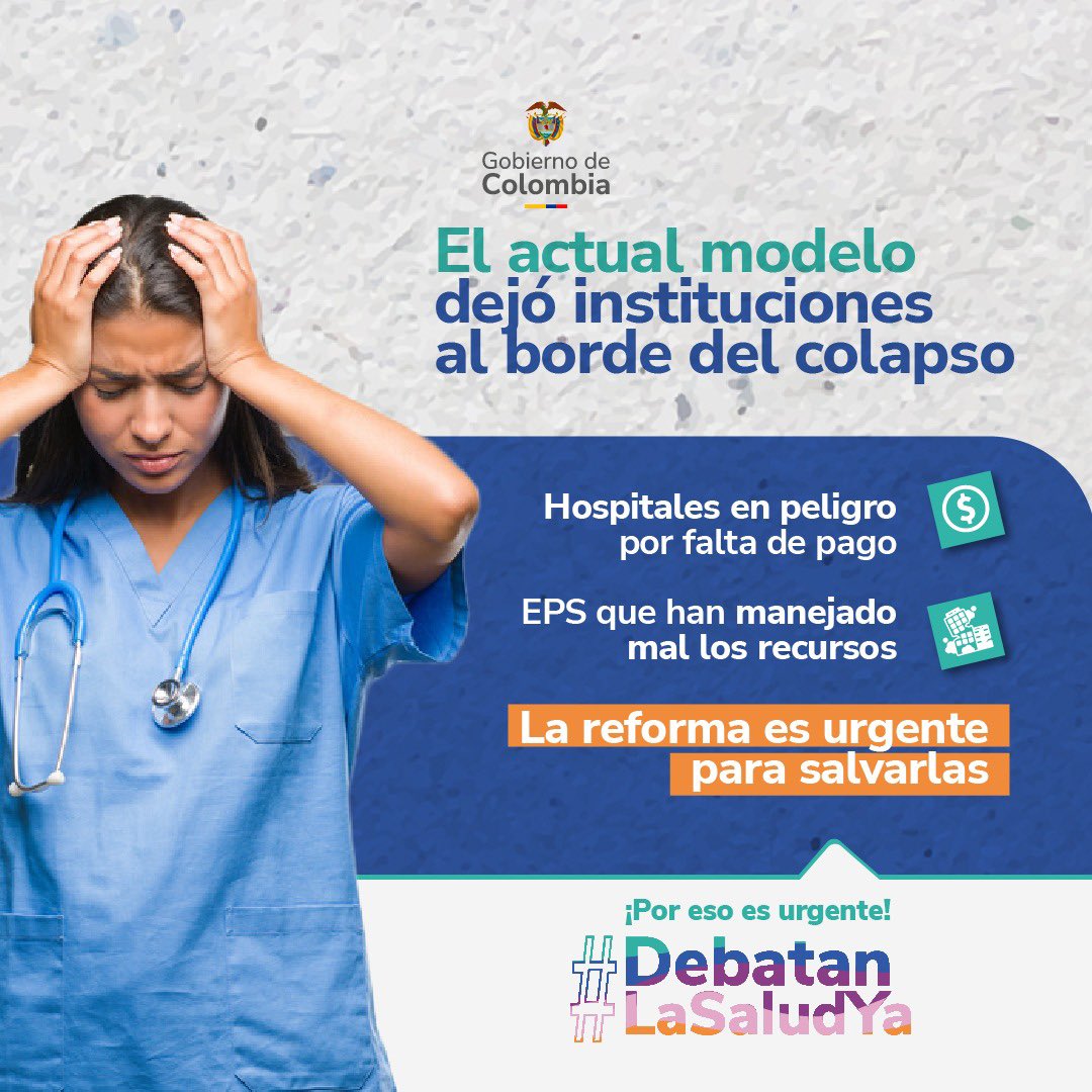 MinSaludCol's tweet photo. La salud no puede seguir dependiendo de intermediarios que frenan la atención y retrasan la entrega de medicamentos.
La reforma propone un sistema más directo, transparente y enfocado en la prevención.
Por eso es urgente debatirla.

#DebatanLaSaludYa https://t.co/wZMAeeDC5d
