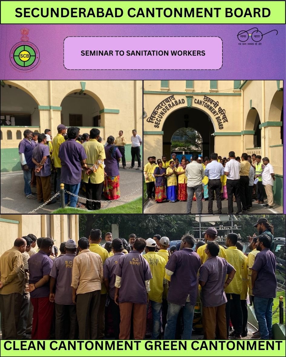 As part of our continued commitment to cleanliness, safety, and worker welfare, SCB organized an insightful Expert Lecture Session for our dedicated sanitation workers at the SCB Head Office.#Swachhatapakhwada <a href="/RakshaSampada/">DGDE</a> <a href="/SpokespersonMoD/">Ministry of Defence, Government of India</a> <a href="/pddecc/">Principal Directorate Central Command</a> <a href="/PddeScPune/">PDDE Southern Command Pune</a> <a href="/SwachhBharatGov/">Swachh Bharat Urban</a>