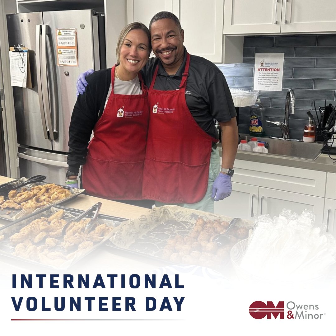 Today, we celebrate the spirit of giving back which remains core to our Purpose of caring for each other and our communities. Our teammates dedicate their time lending a hand or supporting a cause close to their hearts.

#InternationalVolunteerDay #OwensAndMinor #GivingBack