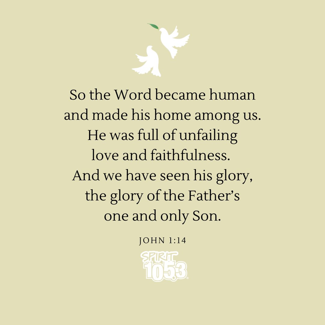 John 1:14 So the Word became human and made his home among us. He was full of unfailing love and faithfulness.  And we have seen his glory, the glory of the Father’s one and only Son.
.
.
#verse #dailyverse #hope #bibleverse #bible