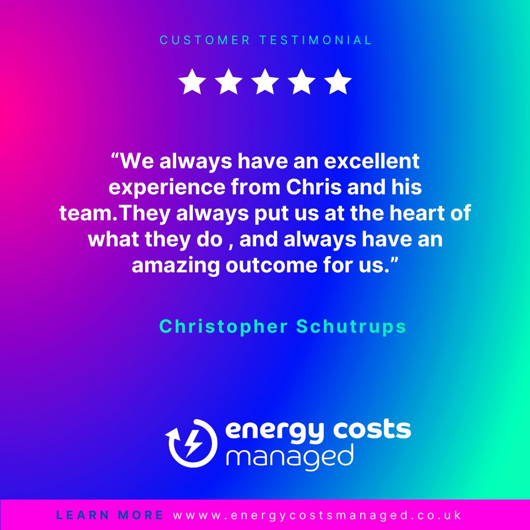 EnergyCostsMLtd's tweet photo. Five Star Feedback Friday ⭐️

We’re proud to be Energy Consultants who truly do things differently, and this review from one of our clients highlights how we always put our customers first.

Discover how we can support you and your business 
https://t.co/kyqfFvUgYD https://t.co/ORzNh5hfLd