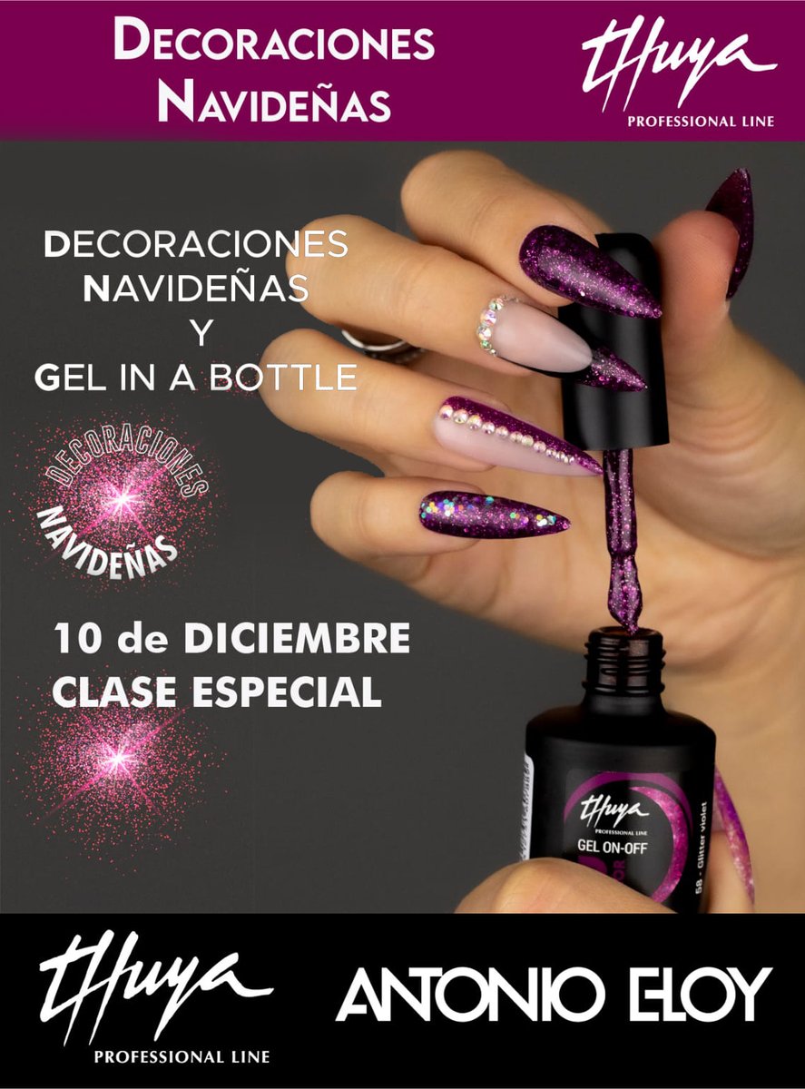 antonioeloyep's tweet photo. 🎄💅 Se acerca la Navidad y toca preparar uñas para brillar. El 10 de diciembre tendremos una clase especial de decoraciones navideñas con @ThuyaPL Barcelona, que además presentará el nuevo Gel In a Bottle.

Una formación exclusiva para nuestro alumnado. ✨🎁
#MadeinAE #Thuya https://t.co/A0FFFGBAa0