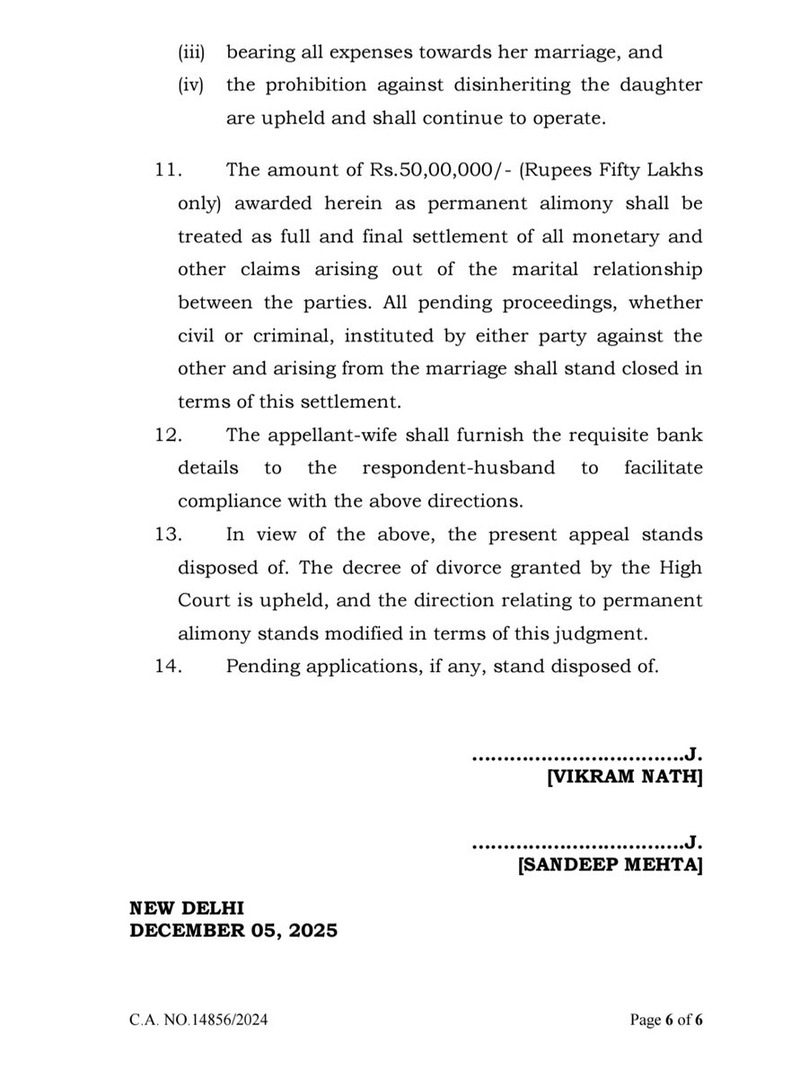 TheHariprasad's tweet photo. A former AAG is seeking alimony. Posting without comments. https://t.co/kgHAtXNqPf