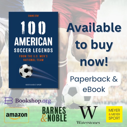sports_meyer's tweet photo. 100 American Soccer Legends From the U.S. Men’s National Team is out now! Big congrats to author Shane Stay
This fun & entertaining look at the #USMNT is perfect for the US soccer fan. 
#americansoccer #soccerhistory #soccergifts #soccerfans #booksmakegreatgifts #bookstagram #meyerandmeyersport #thesportspublisher #sportsbooks